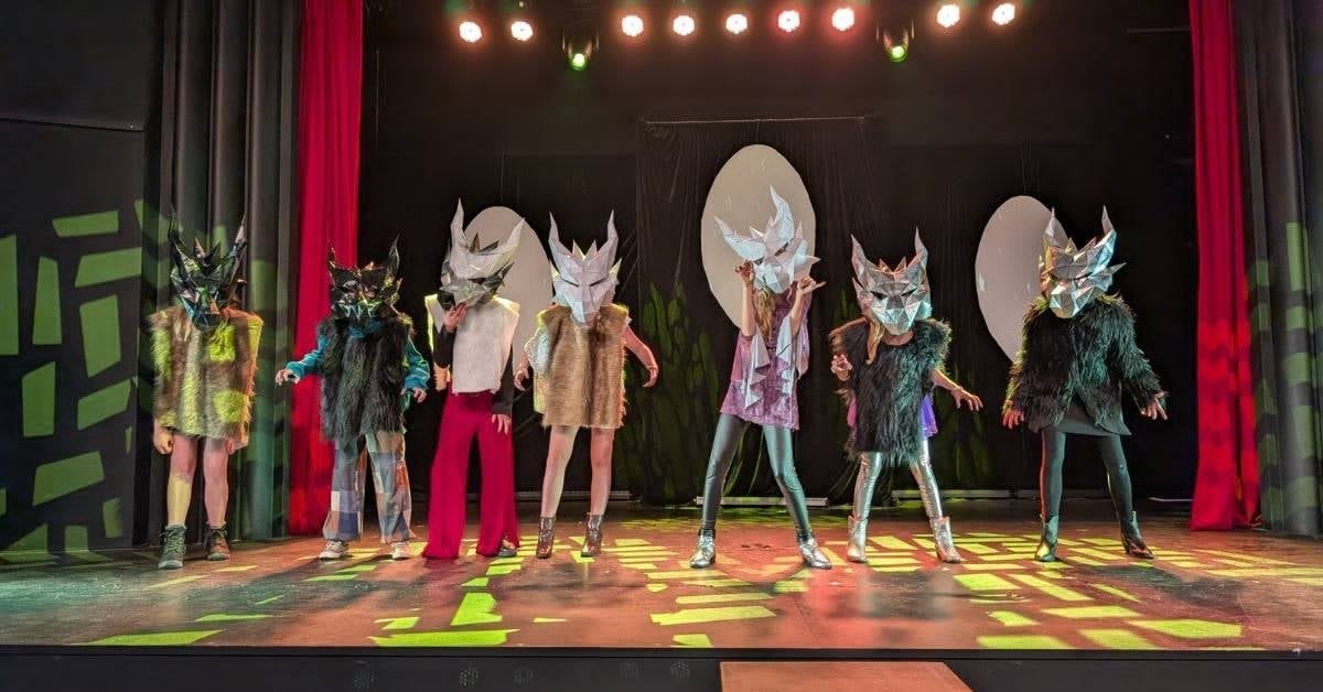 Perth school performing arts showcase with stage lighting and PA system
